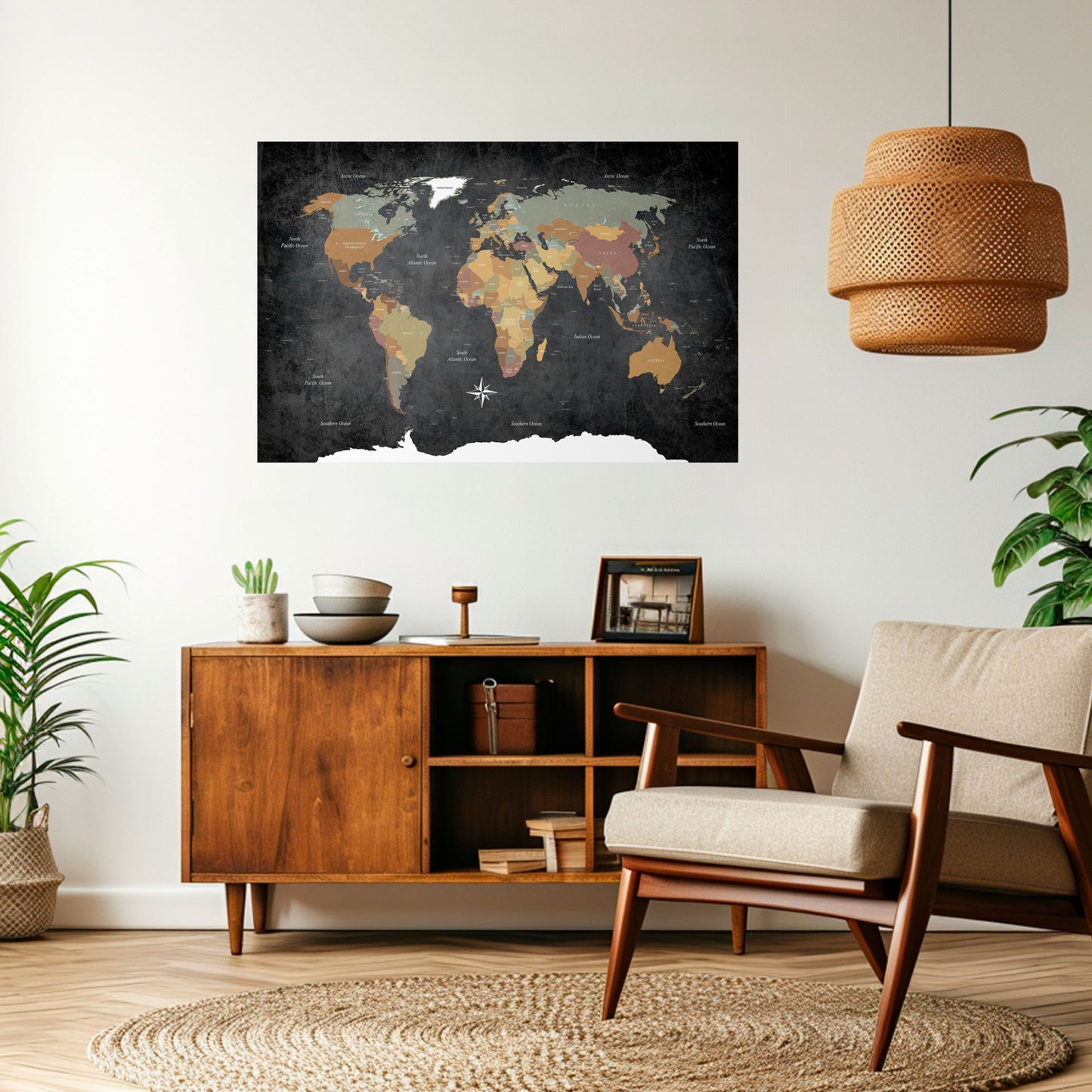 CONTINENTS OF CREATIVITY Peel and Stick Horizontal Poster
