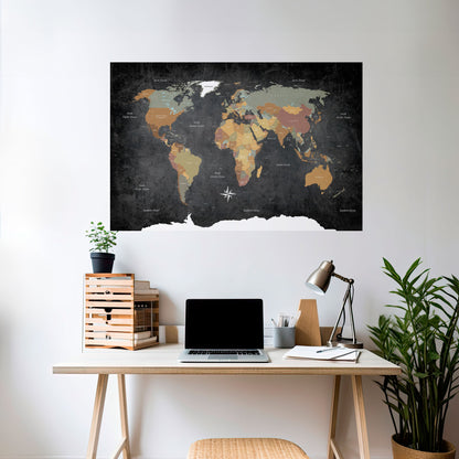 CONTINENTS OF CREATIVITY Peel and Stick Horizontal Poster