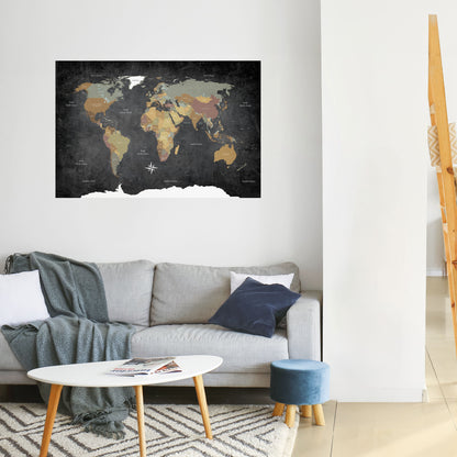 CONTINENTS OF CREATIVITY Peel and Stick Horizontal Poster