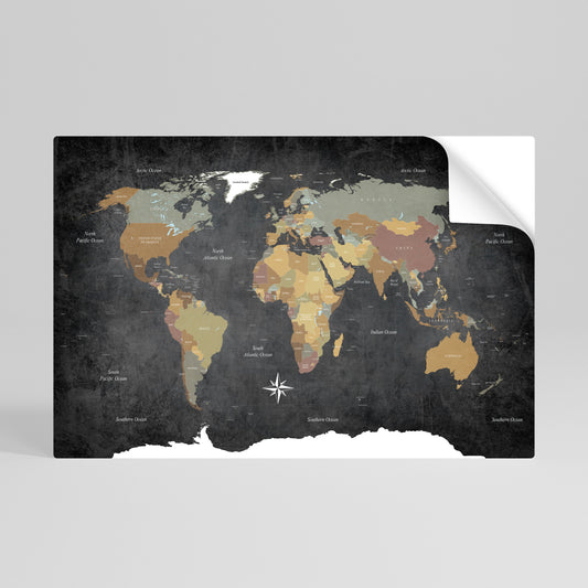CONTINENTS OF CREATIVITY Peel and Stick Horizontal Poster