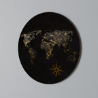 GOLDEN GEOGRAPHY Round Wall Art