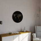 GOLDEN GEOGRAPHY Round Wall Art