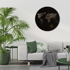 GOLDEN GEOGRAPHY Round Wall Art