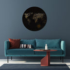 GOLDEN GEOGRAPHY Round Wall Art