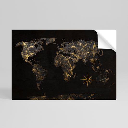 GOLDEN GEOGRAPHY horisontell affisch med självhäftande motiv