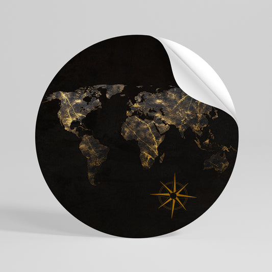 GOLDEN GEOGRAPHY Rund väggdekal