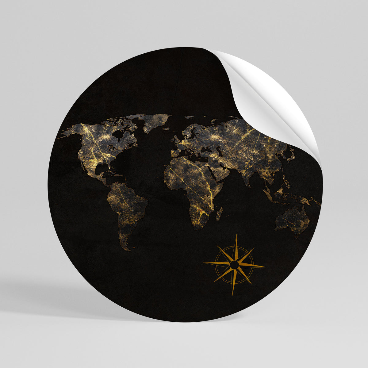 GOLDEN GEOGRAPHY Rund väggdekal
