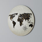 GOLDEN LINES GLOBE Round Wall Art