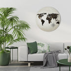 GOLDEN LINES GLOBE Round Wall Art