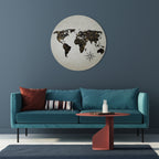 GOLDEN LINES GLOBE Round Wall Art