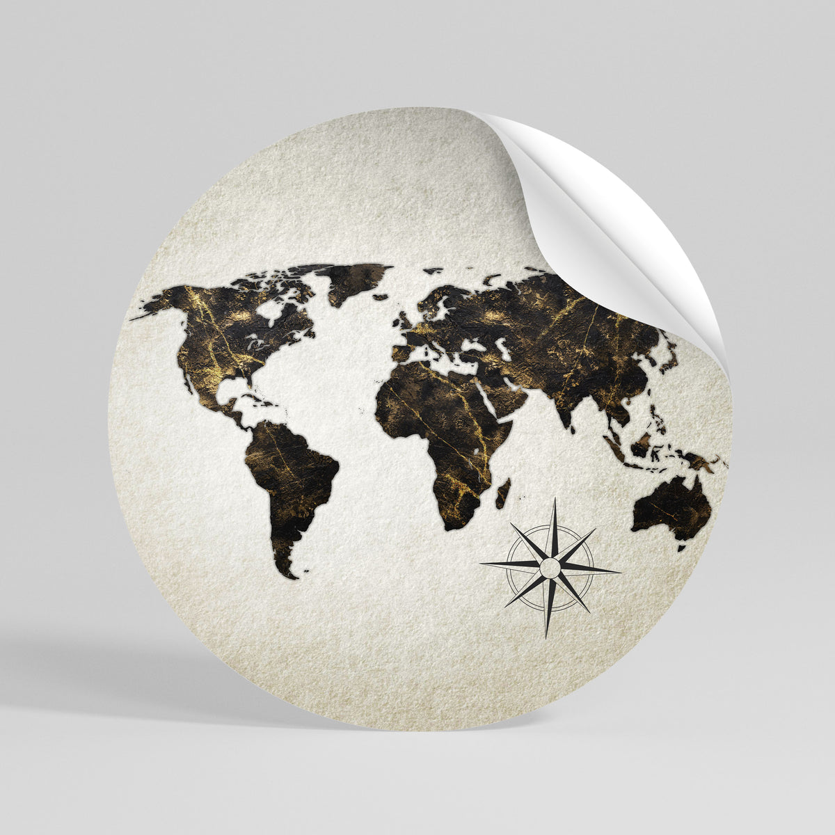 GOLDEN LINES GLOBE Rund väggdekal