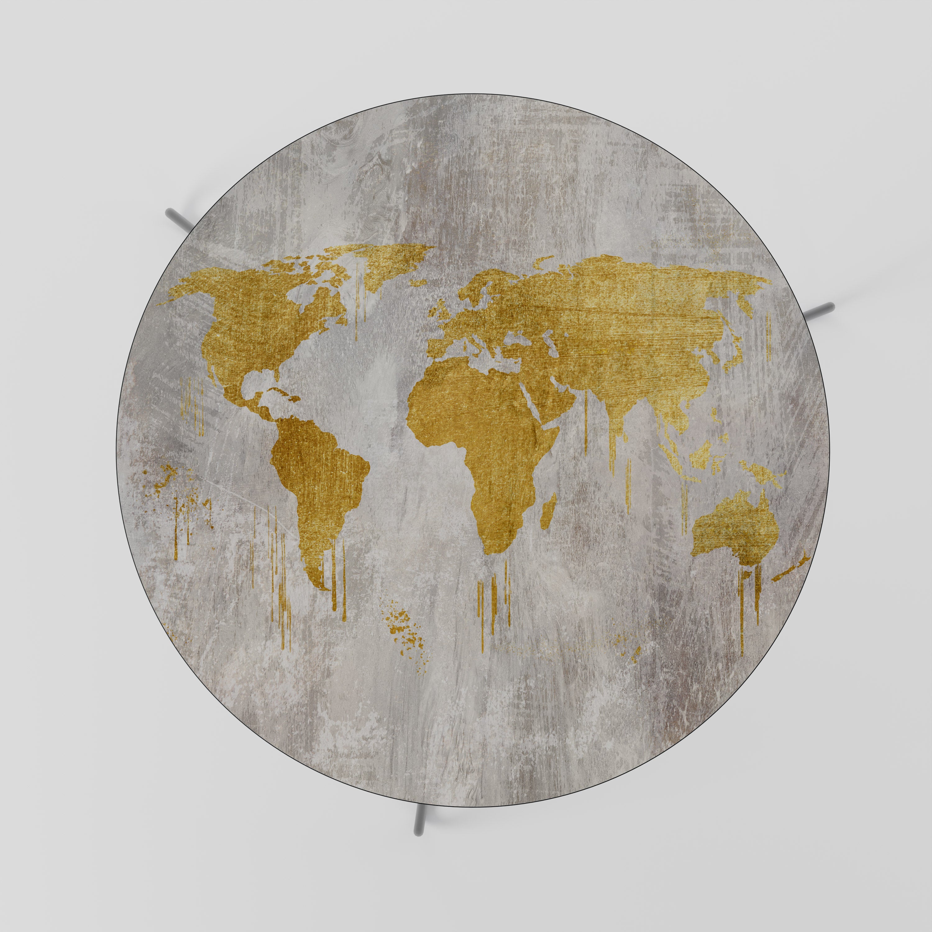 METALLIC WORLDVIEW MAP Coffee Table
