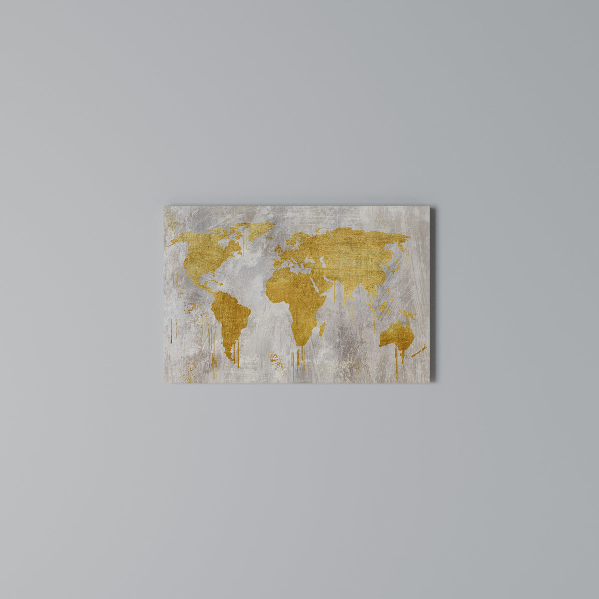 METALLIC WORLDVIEW MAP Horizontal Canvas Print