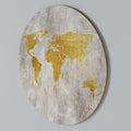METALLIC WORLDVIEW MAP Round Wall Art