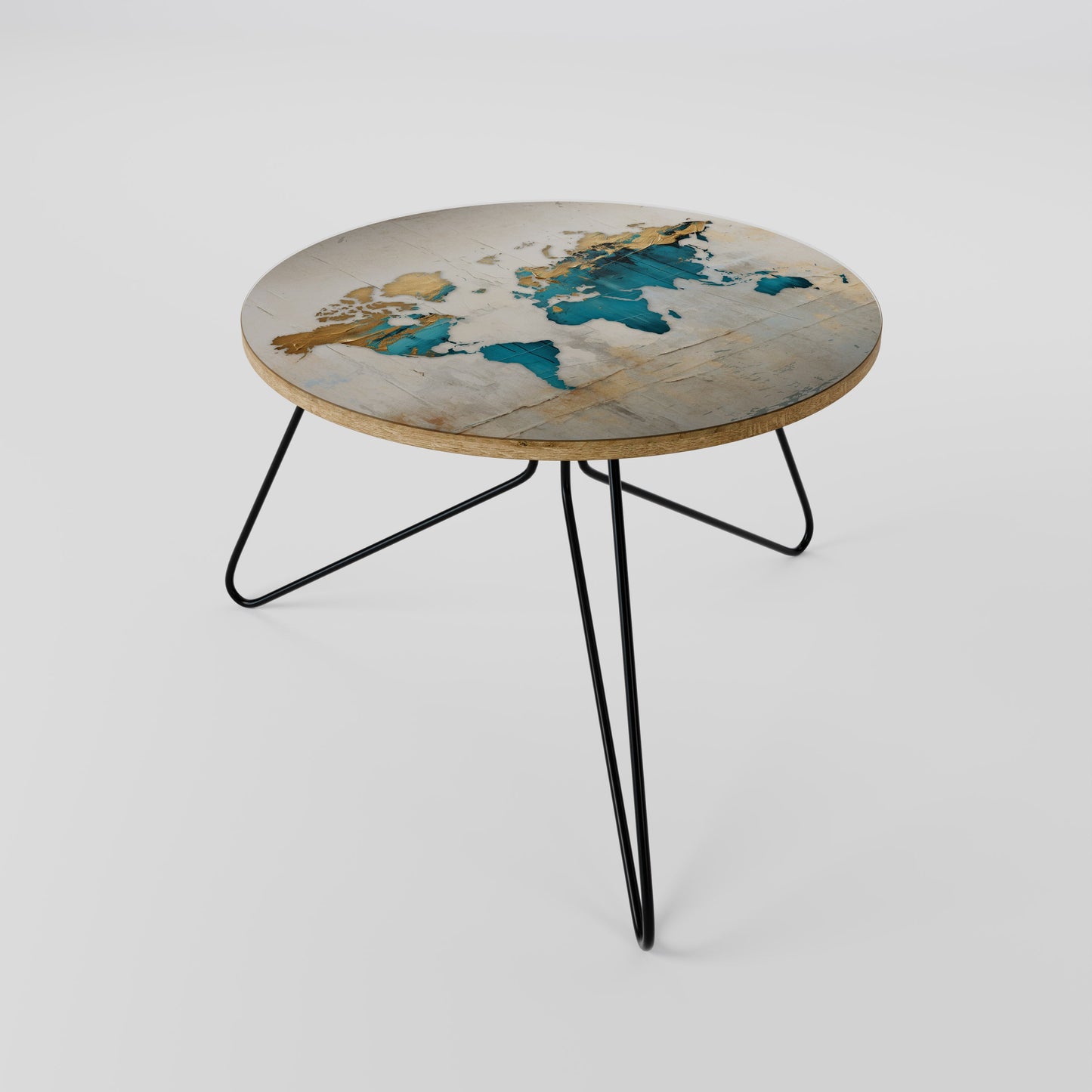 AZURE GILDED MAP Coffee Table 60