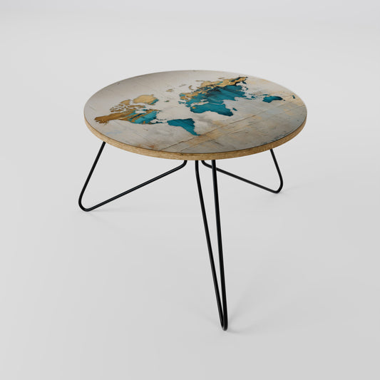 AZURE GILDED MAP Coffee Table 60