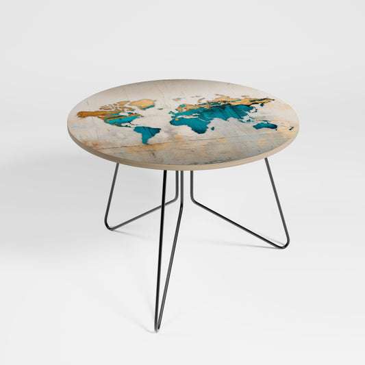 AZURE GILDED MAP Large Coffee Table
