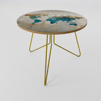 AZURE GILDED MAP Coffee Table