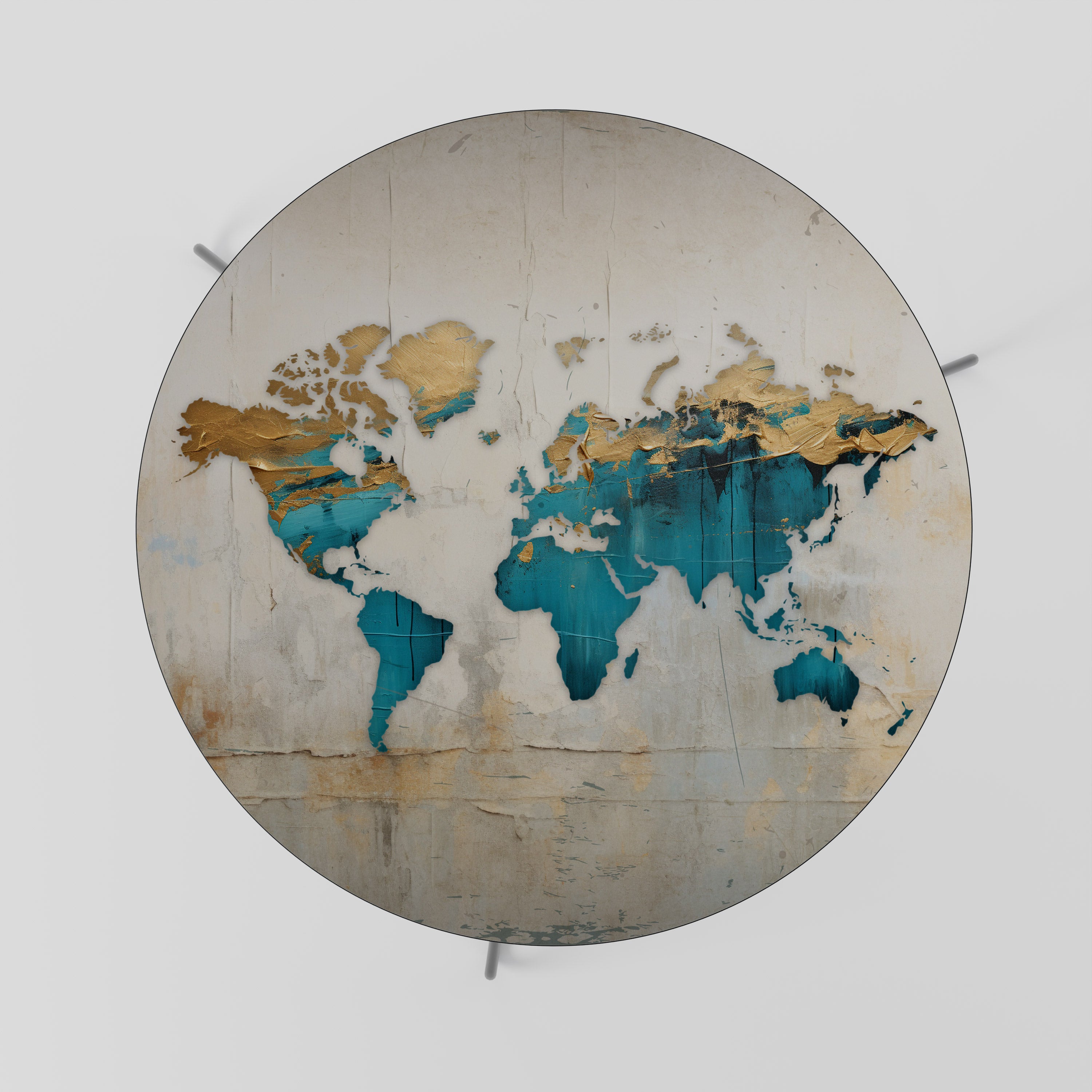 AZURE GILDED MAP Soffbord