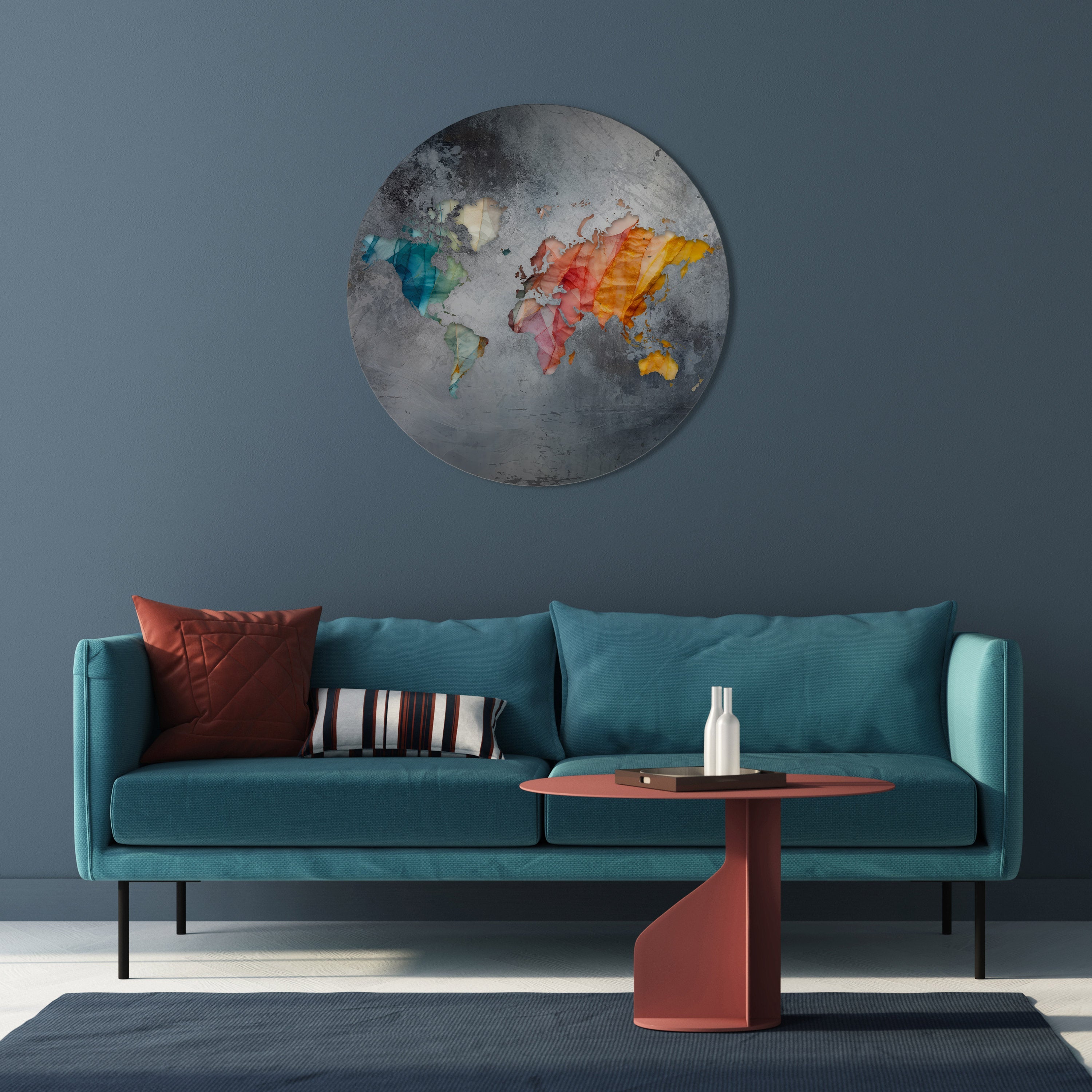 HARMONIOUS EARTH TONES Round Wall Art