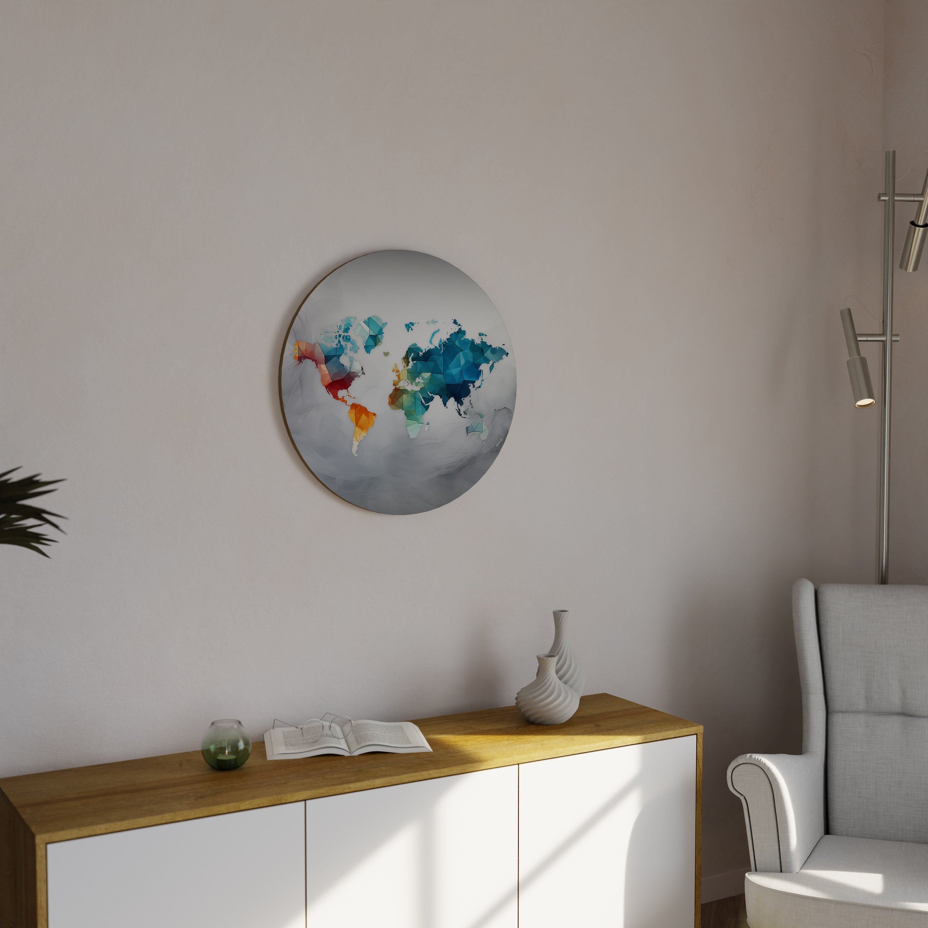FACETED WORLDVIEW Round Wall Art