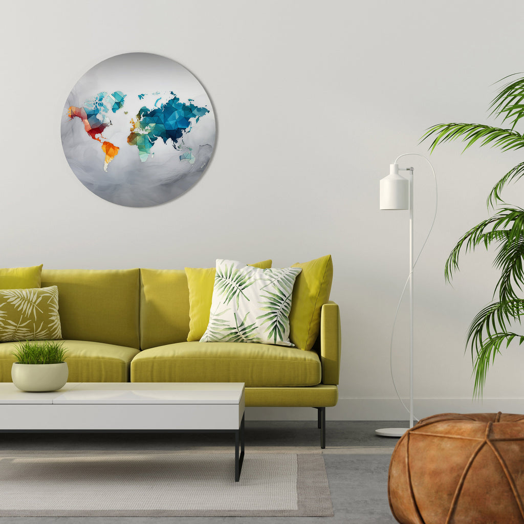 FACETED WORLDVIEW Round Wall Art