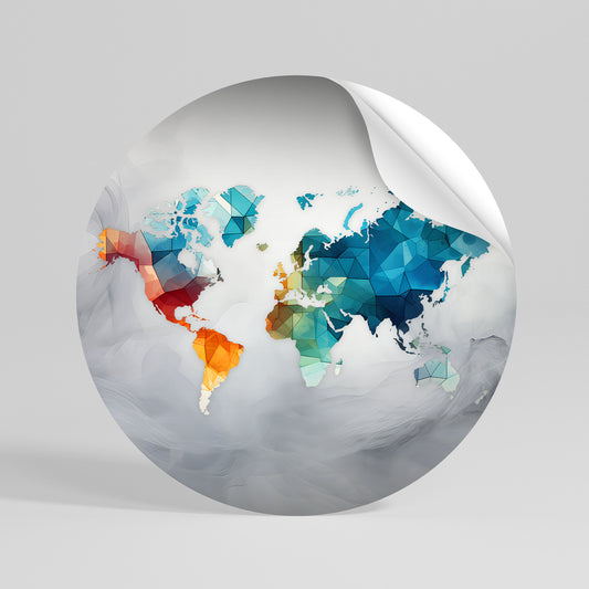 FACETED WORLDVIEW Rund väggdekal