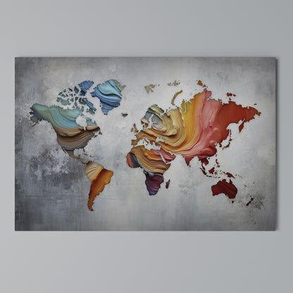 PAINTED CONTINENTS Horizontal Canvas Print