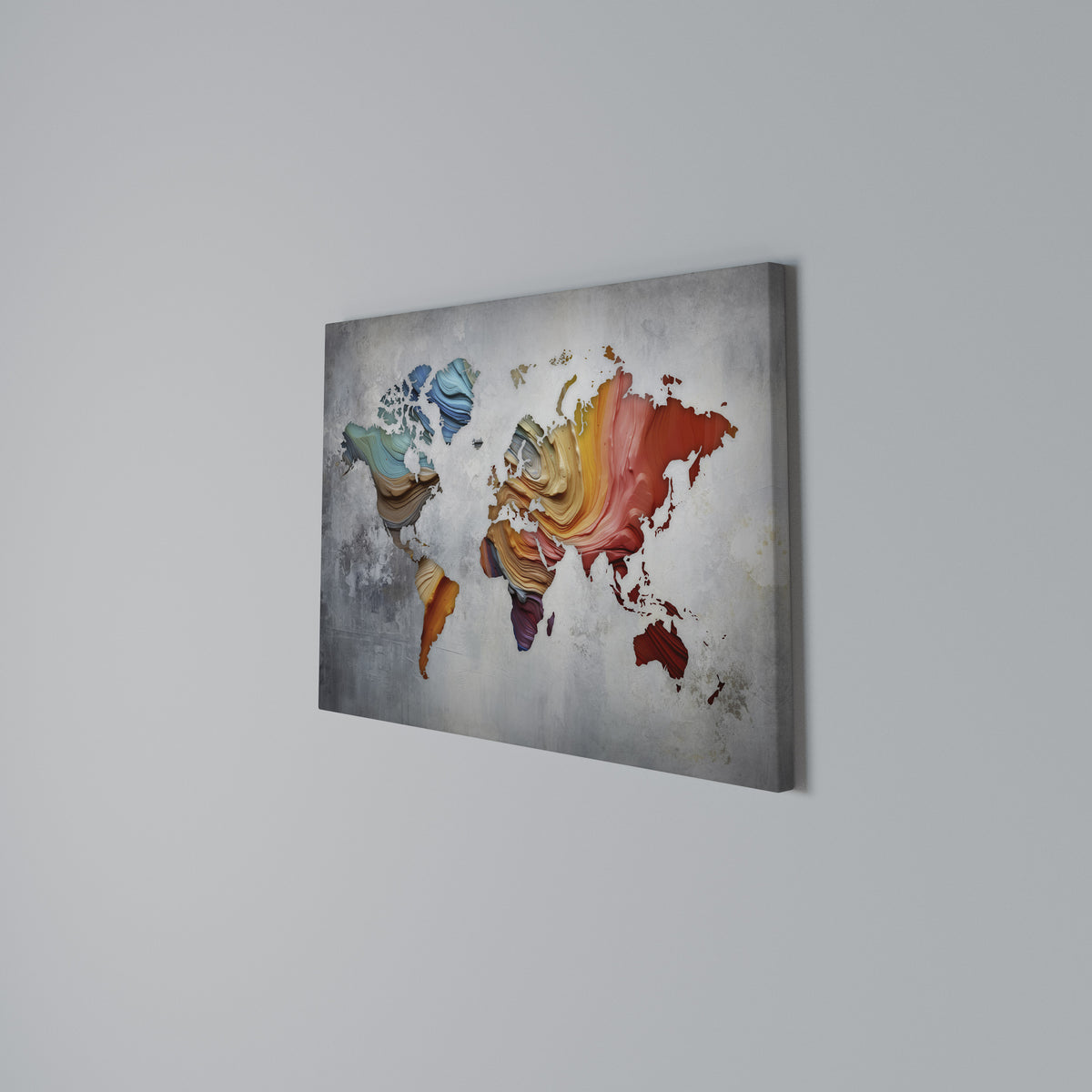 PAINTED CONTINENTS Horizontal Canvas Print