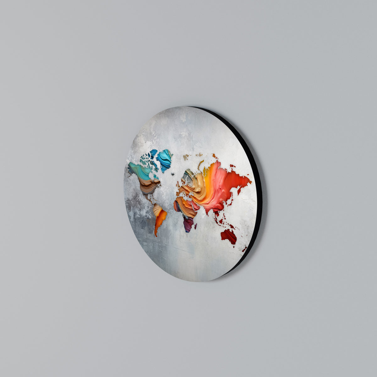 PAINTED CONTINENTS Rund väggdekor