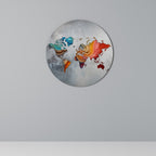 PAINTED CONTINENTS Round Wall Art