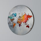 PAINTED CONTINENTS Round Wall Art