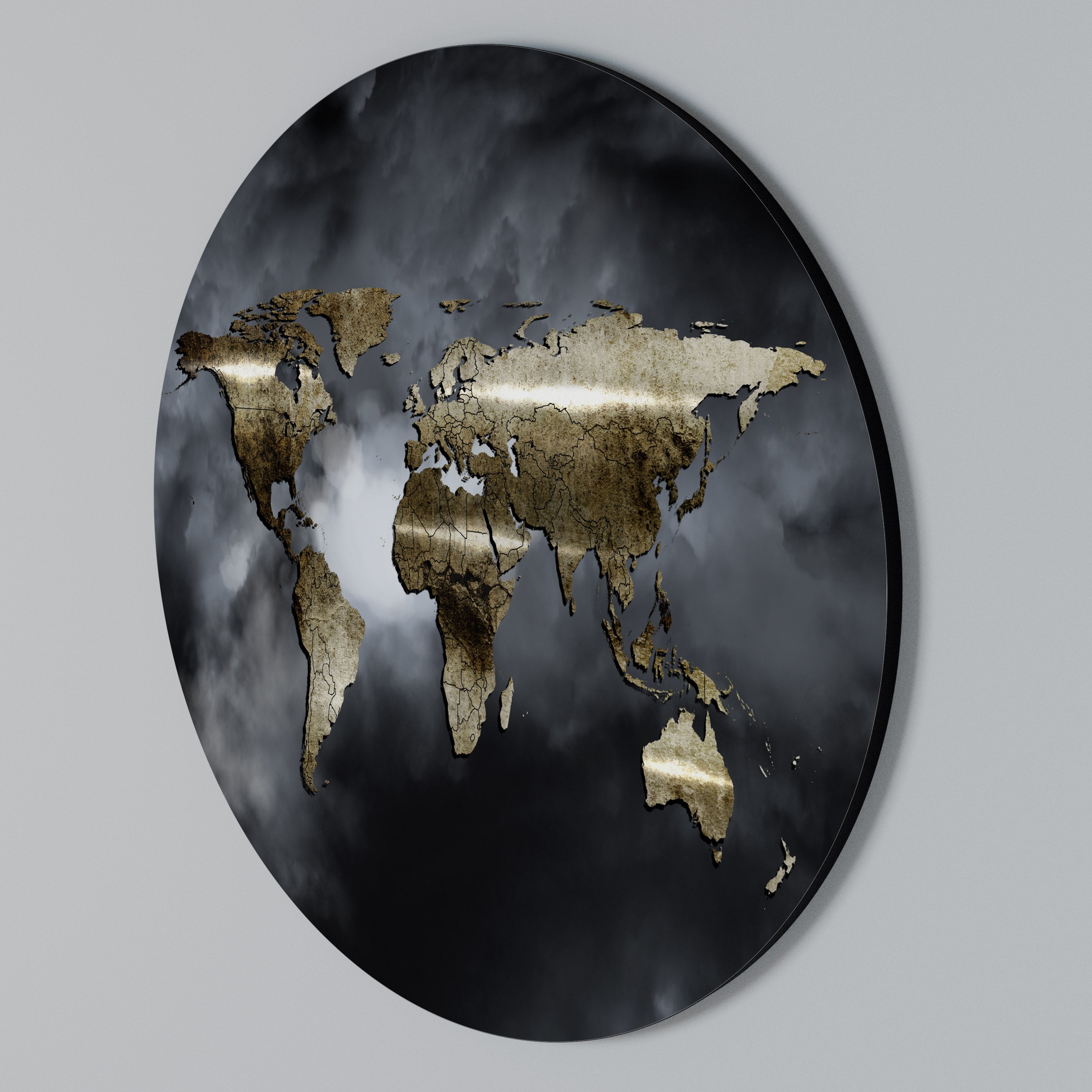 GOLDEN EARTH REVERIE Rund väggdekor
