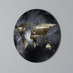 GOLDEN EARTH REVERIE Round Wall Art
