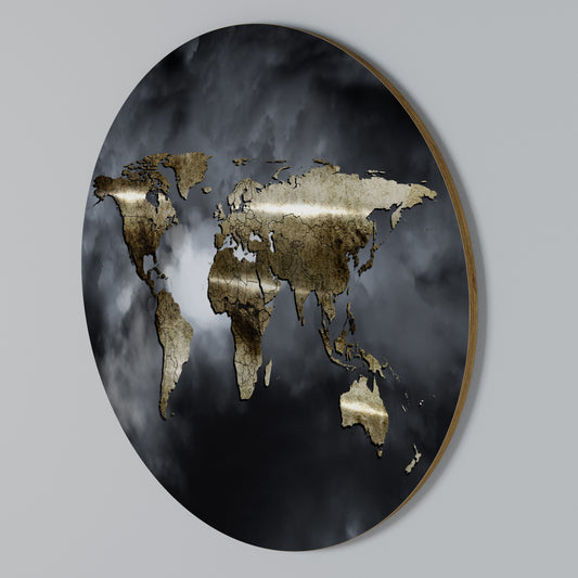 GOLDEN EARTH REVERIE Rund väggdekor