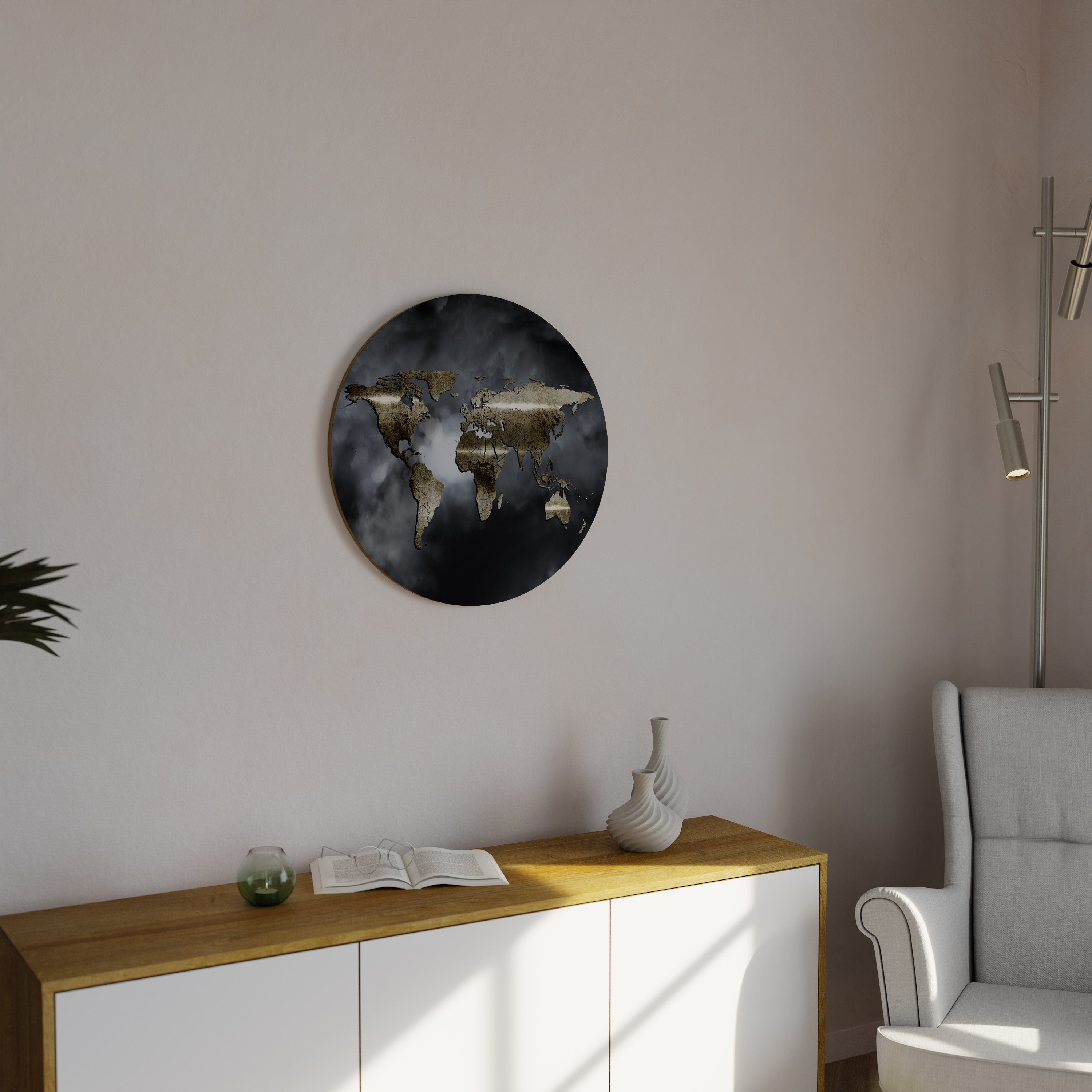 GOLDEN EARTH REVERIE Round Wall Art
