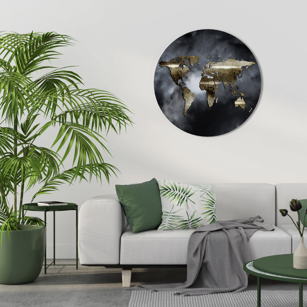 GOLDEN EARTH REVERIE Round Wall Art