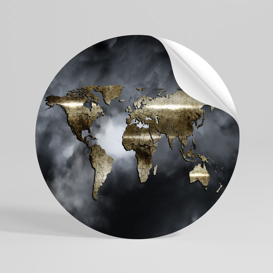 GOLDEN EARTH REVERIE Rund väggdekal