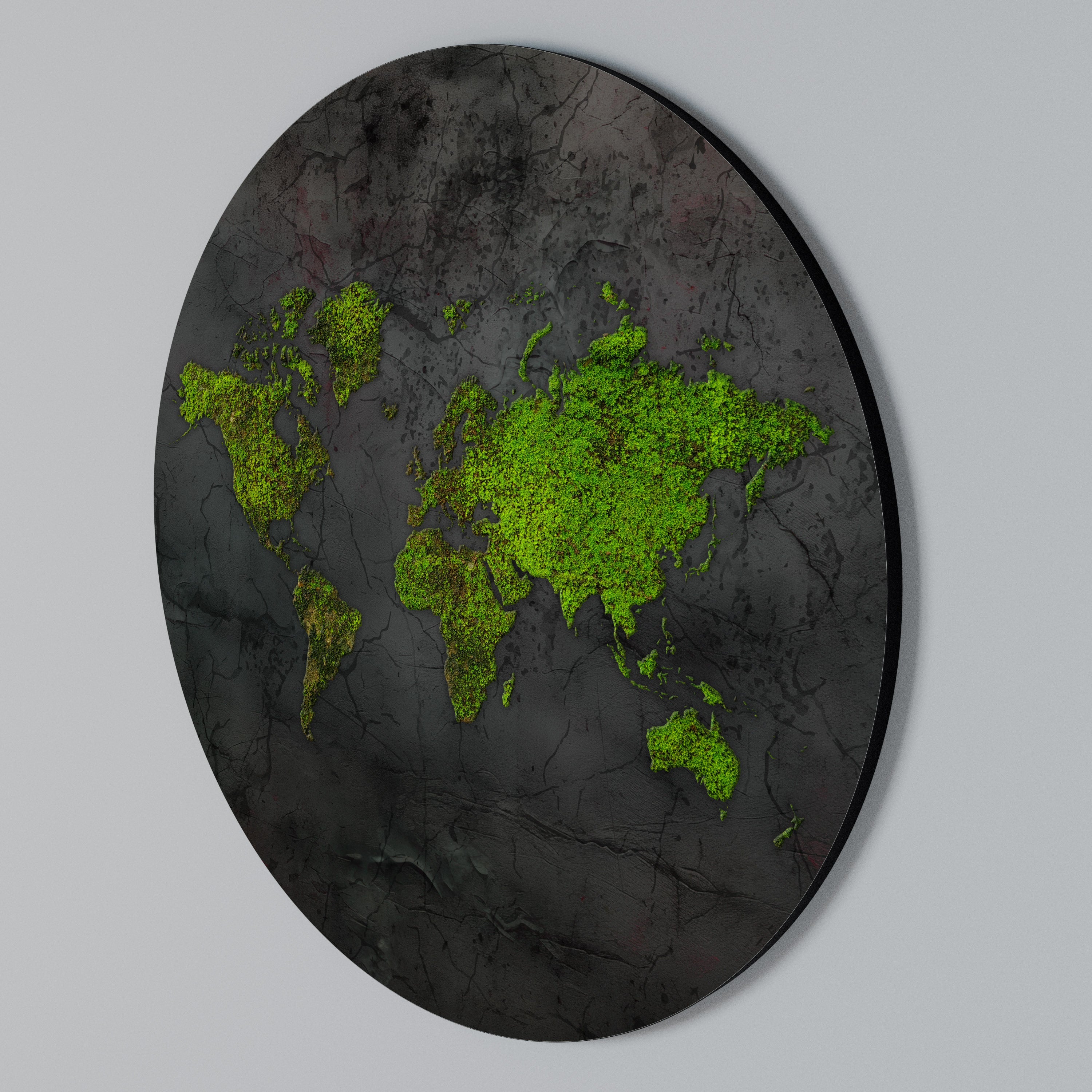 GRÖNARE LÄNDER OMFATTAS Rund väggkonst