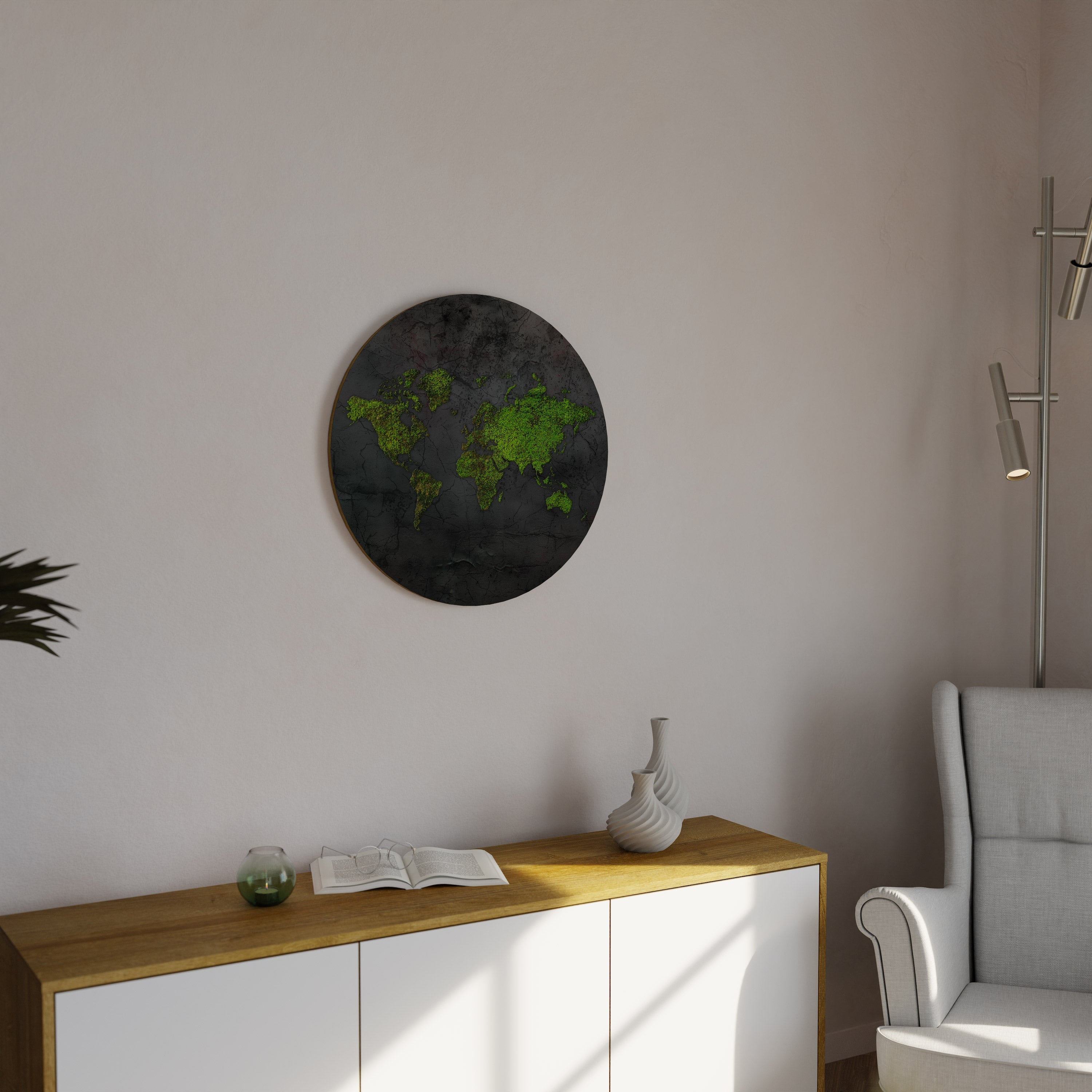 GREENER LANDS EMBRACED Round Wall Art
