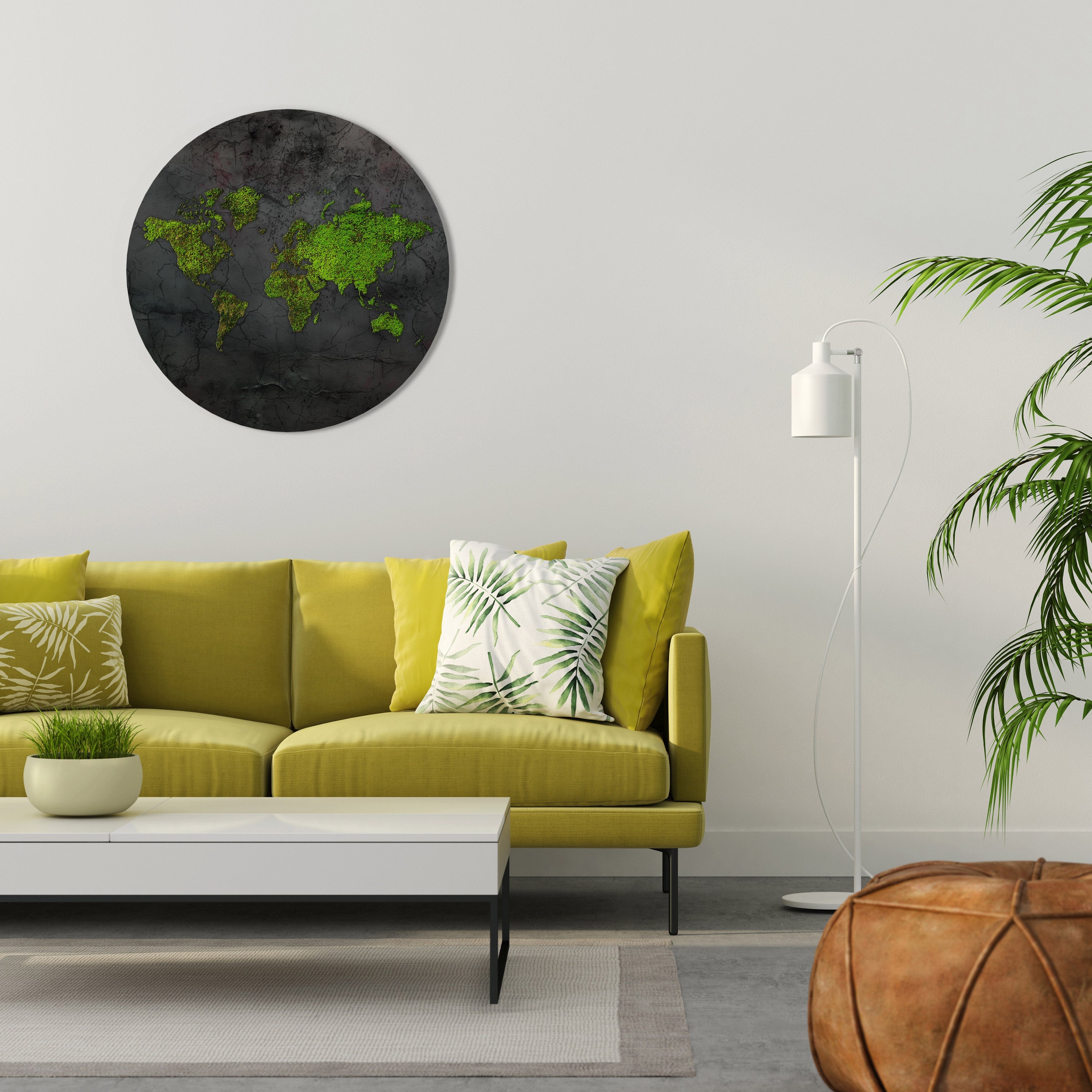 GREENER LANDS EMBRACED Round Wall Art