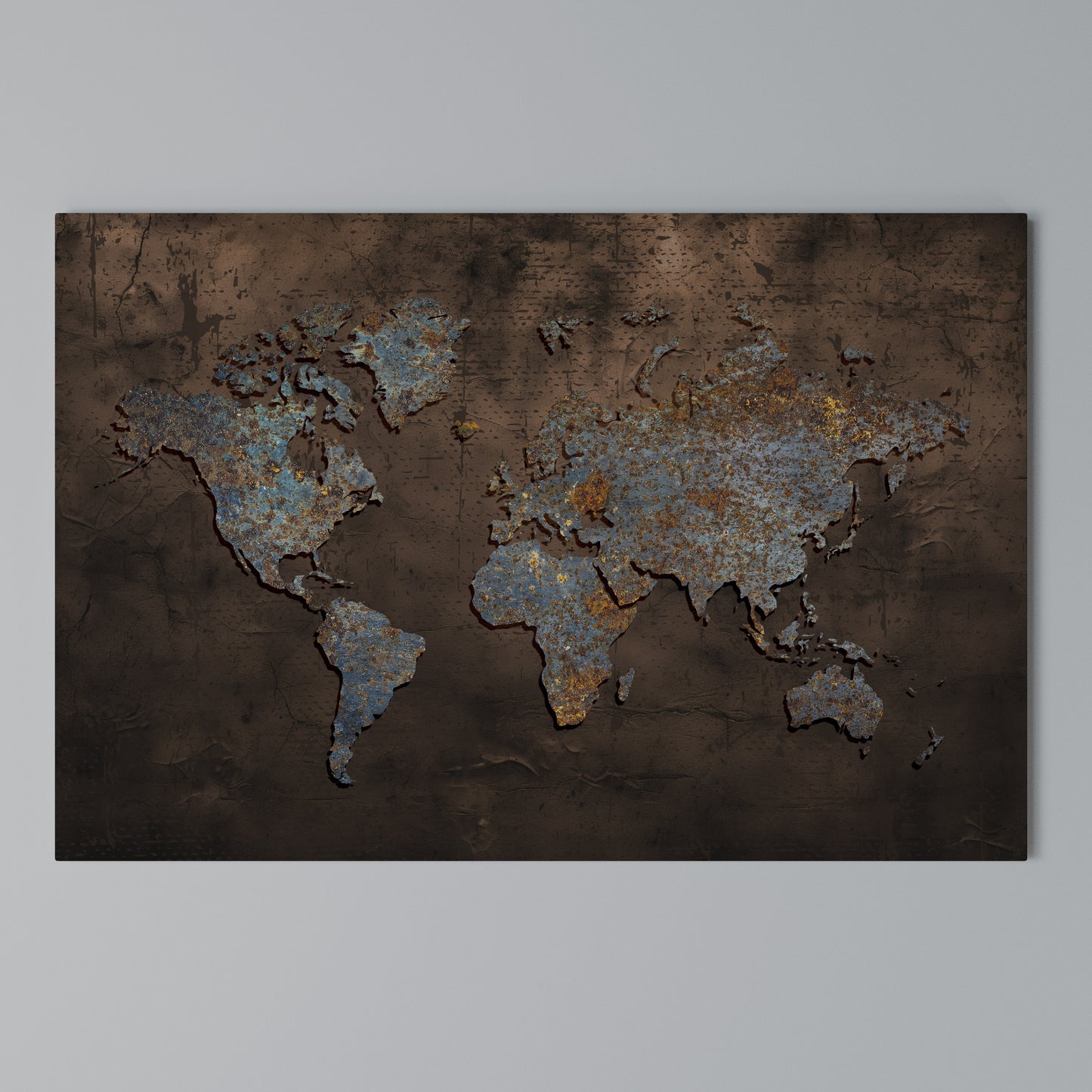 METALLIC MAP OF MEMORIES Horizontal Canvas Print