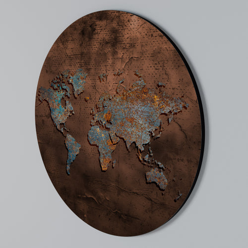 METALLIC MAP OF MEMORIES Rund väggdekor