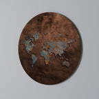METALLIC MAP OF MEMORIES Round Wall Art
