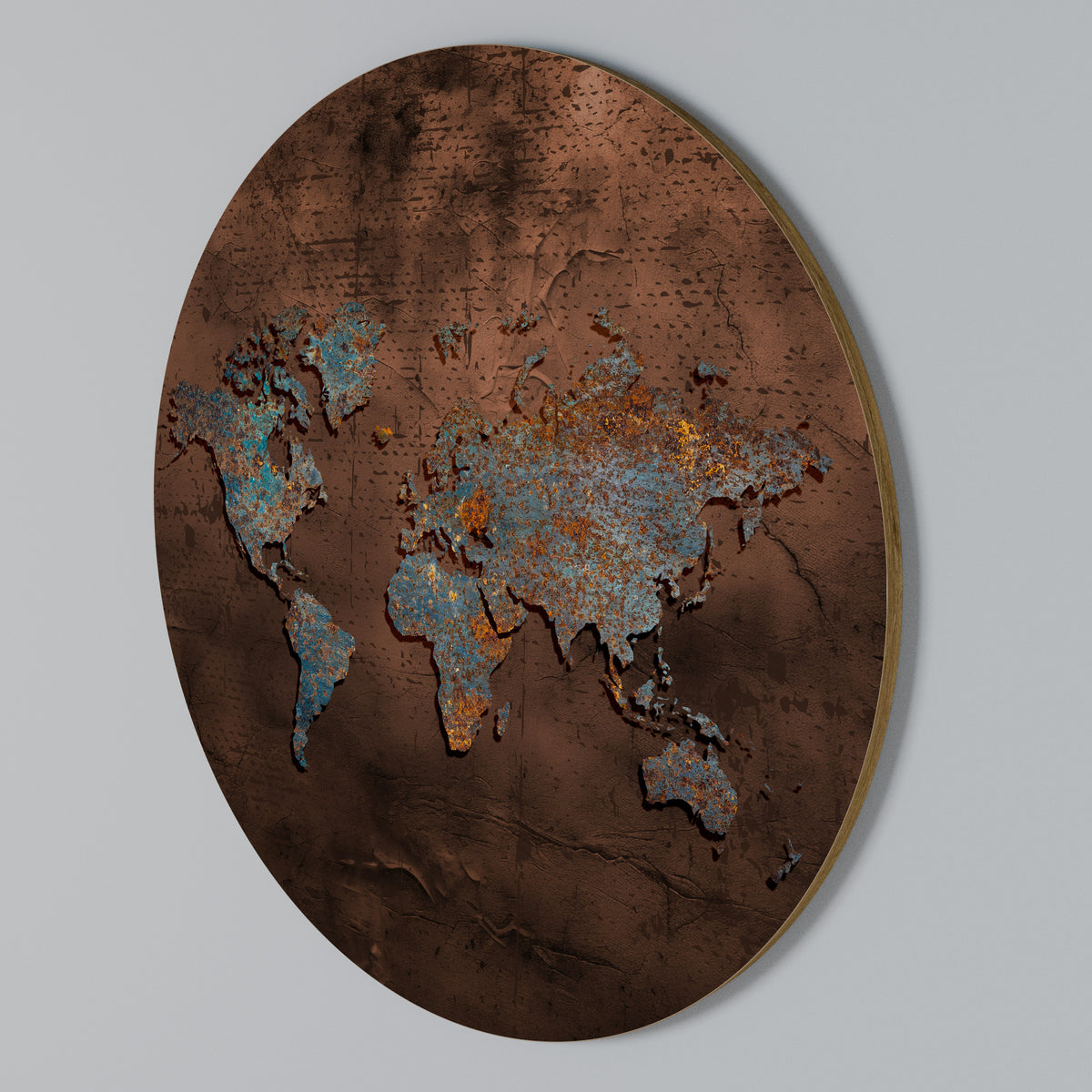 METALLIC MAP OF MEMORIES Rund väggdekor