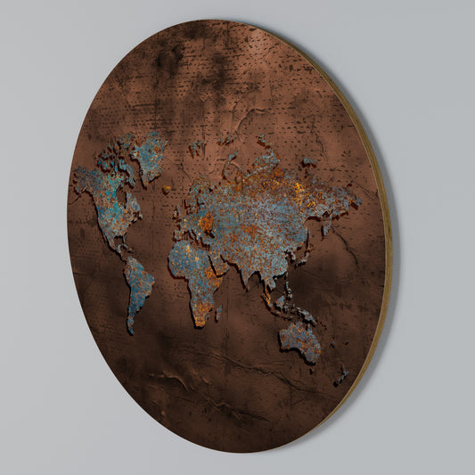 METALLIC MAP OF MEMORIES Rund väggdekor
