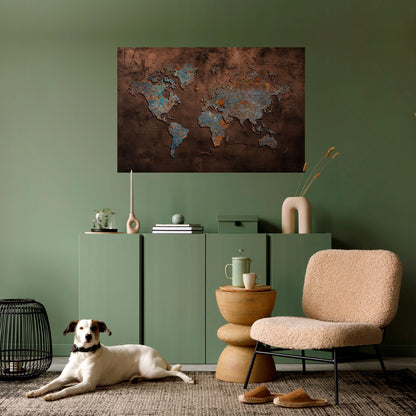 METALLIC MAP OF MEMORIES Peel and Stick Horizontal Poster