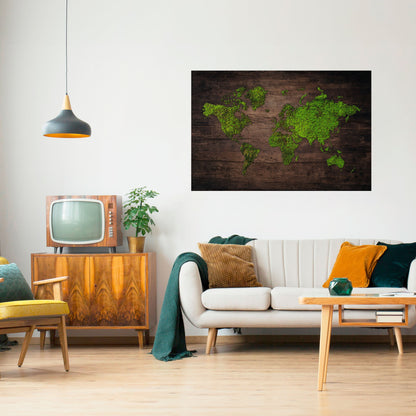 GREEN EARTH VISION horisontell affisch med självhäftande text