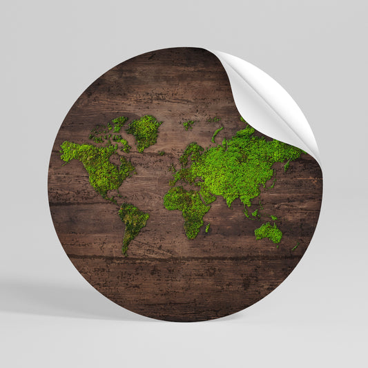 GREEN EARTH VISION Rund väggdekal