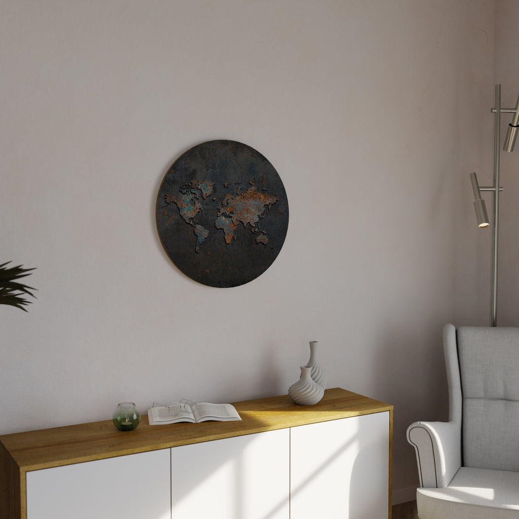TIMEWORN TOPOGRAPHY Round Wall Art